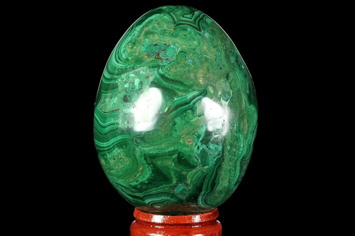 Stunning Polished Malachite Egg - Congo #89658